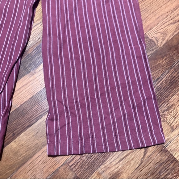 Maurices Rust White Striped Linen Rayon Elastic Waist Pants Size Large Nautical - Picture 12 of 16